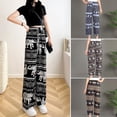 thumbnail image 2 of Pantalones anchos con estampado de estilo étnico para mujer, pantalones de playa finos de verano σρ >а ,ц я{ V7M7, 2 of 7