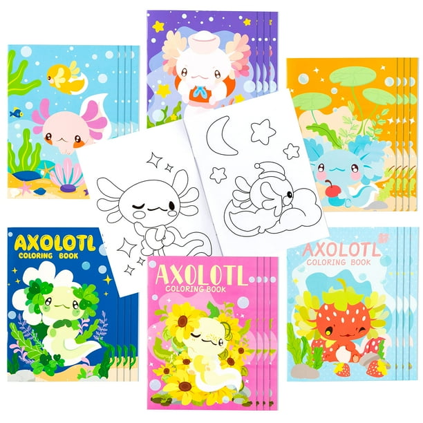 Libro para colorear con tema de axolotl de Dvbonike para niños de 4 a 8 años