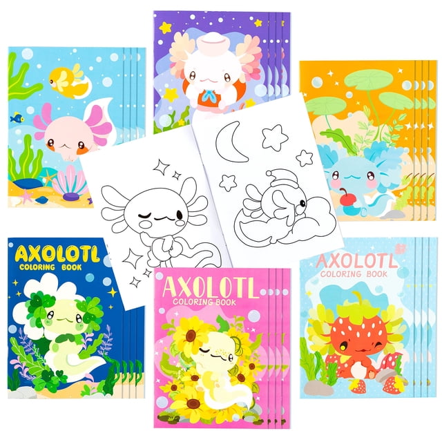 Libro para colorear con tema de axolotl de Dvbonike para niños de 4 a 8 años