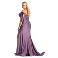 thumbnail image 2 of Womens Victorian Lilac Bridesmaid Prom Stretchy Long Cowl Neck Off The Shoulder Trumpet Plus Size Dress, 2 of 5