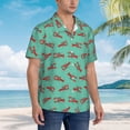 thumbnail image 3 of Yiaed Cartoon Lobsters 4 Print Hawaiian Shirt for Men Short Sleeve Button Down Shirts Beach Shirts for Men,Small, 3 of 7