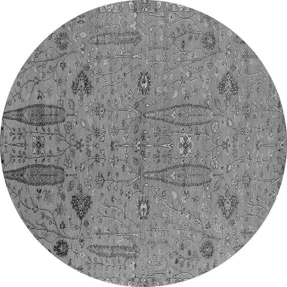 Ahgly Company Indoor Round Oriental Gray Industrial Area Rugs, 3' Round