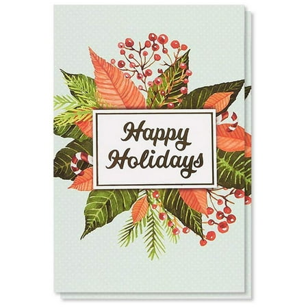 Foil Print Christmas Cards 48-Pack Merry Christmas Greeting Cards Bulk Box Set - Winter Holiday Xmas Greeting Cards with Mistletoe Design and Gold Foil Accents, Envelopes Included, 4 x 6 Inches ()