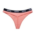 thumbnail image 2 of 6 Packs of SOFRA Women's Cotton Thong Low Rise Underwear Sexy Panty - Style#6, 2 of 2