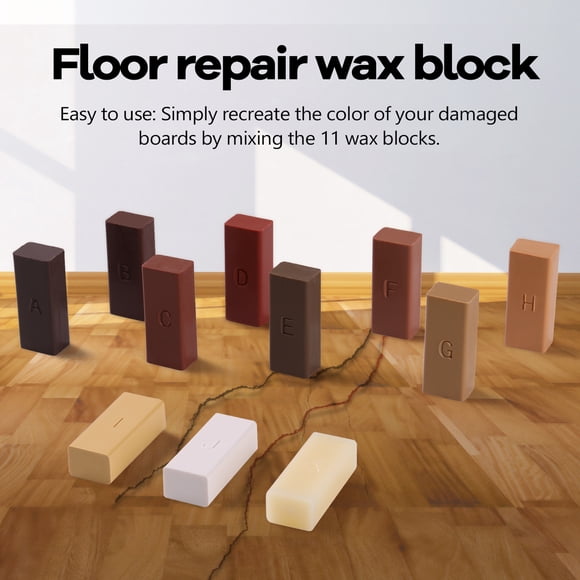 Ejoyous Laminate Floor Repair Kit, Hardwood Floor Repair Kit, 11 Color Floor Wax Wood Floor Furniture Repair Kit Scratches Mending Tool Set for Floors, Worktops,