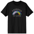 thumbnail image 1 of Pride - Freedom to Love Rainbow Black T-Shirt, 1 of 2