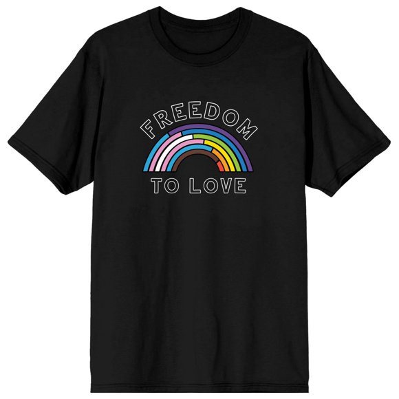 Pride - Freedom to Love Rainbow Black T-Shirt
