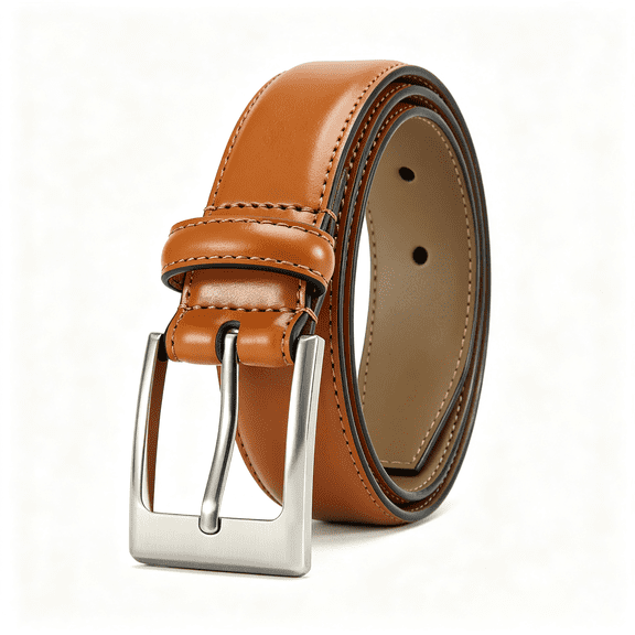 TELOLY Boys Dress Belt 1 1/8" Leather Belt for School Uniform,Sturdy Buckle,Durable Leather,Classic Style,Fit for School Uniforms,Dress Pants and Everyday Wear