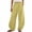 Yellow, variant on Costeam Womens Textured Linen Blend Harem Cropped Pants Dual Side Curved Patch Pockets Full Elastic Drawstring Waist Loose Baggy Fit Casual Relaxed Ankle Trousers