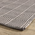 thumbnail image 5 of Squares Grey Handwoven Indoor/Outdoor Rug, 2'6" x 8' Runner, 5 of 6