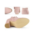 thumbnail image 2 of Unique Bargains Women's Ruffle Block High Heels Ankle Boots Dust Pink (Size 7), 2 of 6