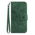 thumbnail image 1 of Allytech for Google Pixel 7 Case, Embossed Sunflower PU Leather Anti-Scratch Shockproof Magnetic Snap Protective Hand Strap Case for Google Pixel 7 5G 2022 (6.4 inch), Green, 1 of 8