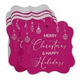thumbnail image 3 of Inkdotpot Hang Tags Merry Christmas & Happy Text Favor Bracket Shape Gift Tags Real Silver Foil Bonbonniere Tag Pack Of 100, 3 of 7
