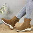 thumbnail image 6 of Dakaela Women's Wedge Ankle Boots Suede Side Zipper Casual High Top Sneakers Arch Support Slip on Work Booties, 6 of 9