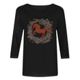 thumbnail image 5 of TaTaai Ladies 2026 New Year Graphic Print 3/4 Sleeve Blouse Round Neck Casual Top Holiday Celebration Festive Party Attire Gift, 5 of 5