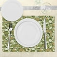 thumbnail image 3 of Ambesonne Skull Place Mats Set of 4, Sketchy Spooky Camouflage, Standard Size, Pale Green Pale Brown, 3 of 6