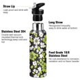 thumbnail image 3 of Yayeee 20oz Insulated Water Bottle Double Wall Stainless Steel with Flip Straw Lid, Green Flower Pattern, 3 of 7