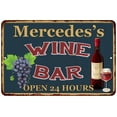 thumbnail image 1 of Mercedes's Green Wine Bar Sign Wall Decor 12 x 18 Matte Finish Metal 112180043897, 1 of 1