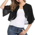 thumbnail image 6 of Eiyaclvo Bolero Shrug for Women Open Front Chiffon Cardigan Lightweight Cropped Cardigan Sheer Shrug for Evening Dress, 6 of 10
