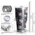 thumbnail image 3 of 30oz Pioneer Flower Floral Print Pattern Tumbler, Double Wall Vacuum Insulated Cup, BPA-Free Leak Proof Lid & Reusable Straws, Hot 12h, Cold 34h, 3 of 6