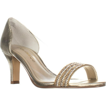 Womens Caparros Fancy Peep-Toe Embellished Evening Pumps, Platino Metallic, 7.5 US