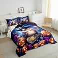 thumbnail image 3 of Manfei Cartoon Owl Full Size Comforter Sets for Kids, Happy Halloween Bedding Comforter Set, Pumpkin Butterfly Bedding Sets, Festival Bedroom Decor, Reversible 3 Pieces, 3 of 8