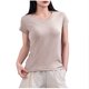 thumbnail image 1 of Mujeres Manga Corta Tops Casual, Color Sólido Cuello en V, Camiseta Casa Blusas para Mujeres, 1 of 7