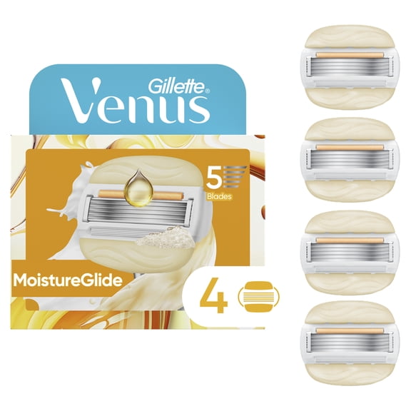 Venus Moistureglide Women's Razor Blades, 4 Refill Pack