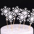 thumbnail image 3 of 20pcs Frozen Cupcake Toppers Toothpicks, Snowflake Cupcake Glitter Snowflake Cake Toppers for Xmas Holiday Party Silver, 3 of 3