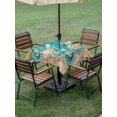 thumbnail image 4 of Outdoor Tablecloth with Umbrella Hole for Patio/Picnic/Party/Camping, Ocean Blue Octopus Waterproof Table Cloth Square Cover Washable, Coastal Anchor Sea Boat Retro World Map (60"x 60"), 4 of 8
