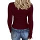thumbnail image 2 of Camisetas Henley de manga larga para mujer, camisetas ajustadas con botones y cuello redondo, camisetas de punto acanalado Zhivalor CZMR-ST267-5, 2 of 3