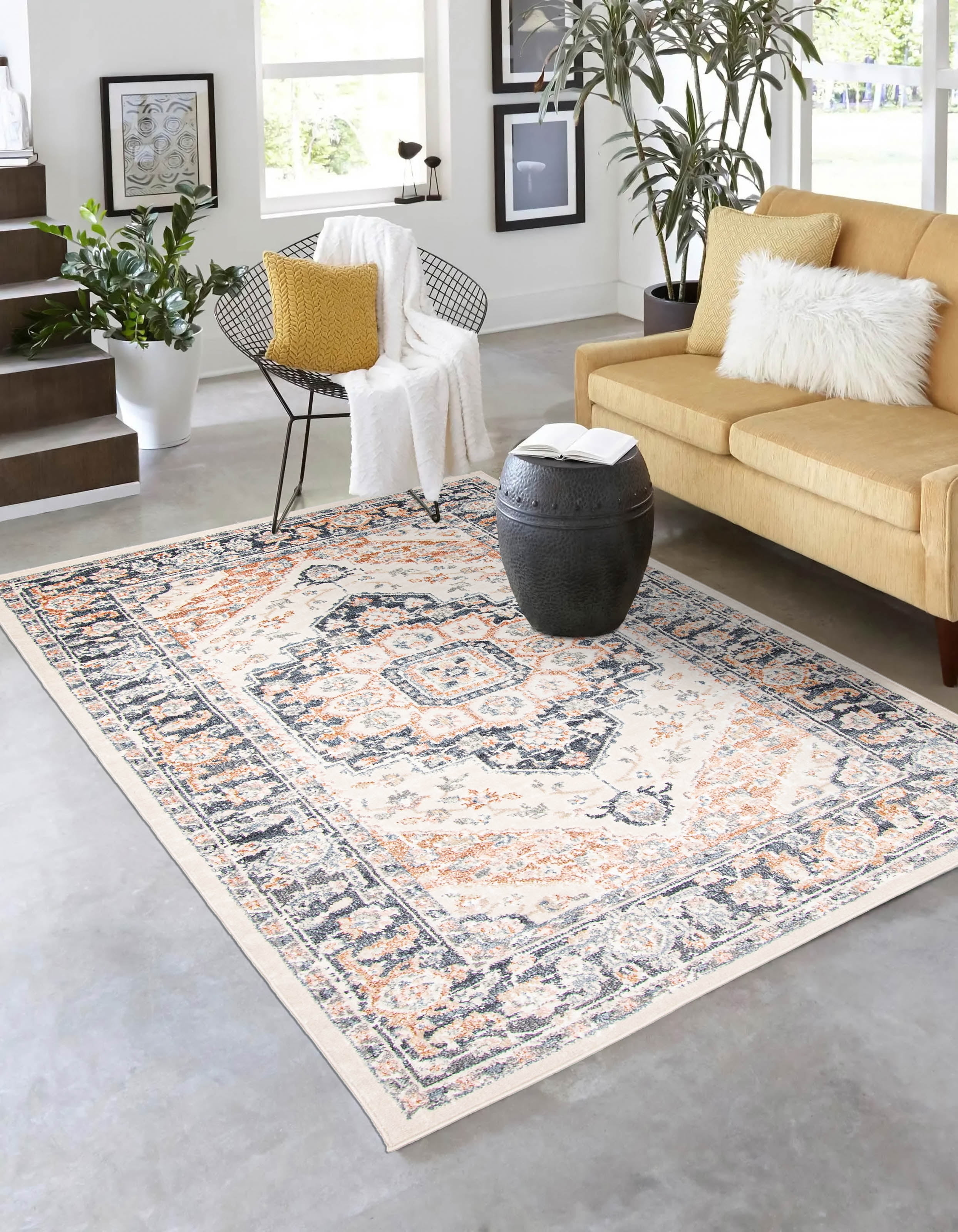 ECARPET Heriza Traditional Area Rug for Living Room, Bedroom, Dining Room, Entrance, Hallway and More.