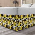 thumbnail image 1 of Modern Bed Skirt, Dog Lover Abstract Grunge Artwork Pattern of Dots and Puppy Heads, Elastic Bedskirt Dust Ruffle Wrap Around for Bedding Decor, 4 Sizes, Yellow Pale Grey and Peach, by Ambesonne, 1 of 2