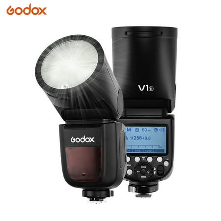 Godox V1N Professional Camera Flash Speedlite Speedlight Round Head Wireless 2.4G Fresnel Zoom for Nikon D5300 D750 D850 D7100 Z7Cameras Camcorder for Wedding Portrait Studio