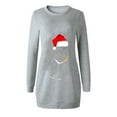 thumbnail image 4 of Christmas Dresses for Women Casual Long Pullover Long Sleeve Round Neck Mini Sweatshirt Dress Sweater Dresses, 4 of 4