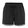 thumbnail image 4 of VBARHMQRT Female Shorts for Women High Waisted Flowy Summer Casual High Waisted Lace up Shorts with Multiple Pockets Shorts for Women High Waisted Long Gym Shorts Women Scrunch Pockets, 4 of 9