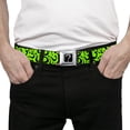 thumbnail image 3 of DC Comics Belt, Seatbelt Buckle Belt, Question Mark Scattered Lime Green Black, Youth 22 to 32 Inches, 3 of 9