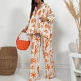 thumbnail image 2 of Mrat 2 Piece Trendy Tracksuit Plus Size Fashion Women Casual Printed Long Sleeve Round Neck Tops Long Dress Sets Travel Suit Set S-658 Orange XL, 2 of 6