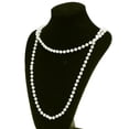 thumbnail image 4 of HLONK Collier Chandail Long Rond Blanc Naturel Perle d'Eau Douce Accessoire de Fête pour Femmes, 4 of 8