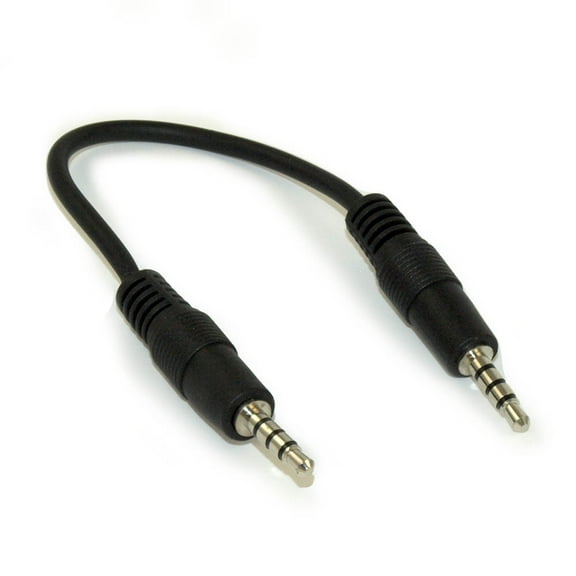6inch 3.5mm 4 Conductor TRRS / 3 Band   Mic or Video Male to Male Cable