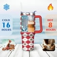 thumbnail image 4 of Gingerbread Man Diamond Pattern Bow 40 Oz Tumbler with Handle Lid and Straw Stainless Steel Double Walled Vacuum Insulated Cup Merry Christmas Gifts Tumbler for Women Men Friends Outdoor Indoor, 4 of 6