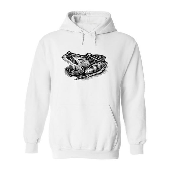 Common Frog Pencil Drawing Hoodie Men -Image by Shutterstock, Male Small