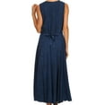 thumbnail image 2 of Sakkas Maya Floral Embroidered Sleeveless Button Up Rayon Dress - Blue - 1X/2X, 2 of 5