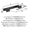 thumbnail image 4 of Amerock Triomphe 3-3/4 inch (96mm) Center-to-Center Matte Black Cabinet Pull - 10 Pack, 4 of 5