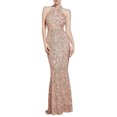 thumbnail image 2 of Horkkom Women Prom Dress Halter Neck Evening Gowns Sleeveless Sequin Dress Bodycon Mermaid Maxi Long Dress Sparkly formal Party Dress, 2 of 3