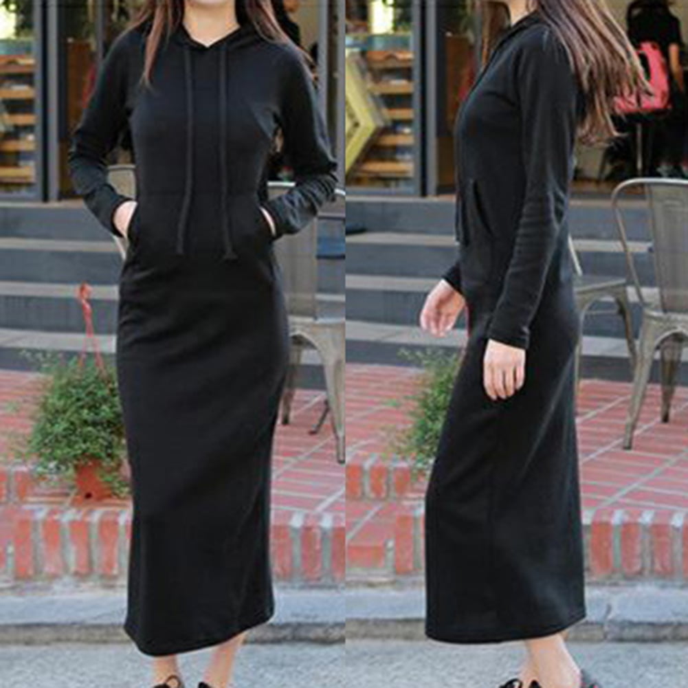 maxi dress and sweater