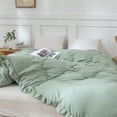 thumbnail image 6 of Move Over Green Ruffle Duvet Cover Twin Only Soft Washed Microfiber Bedding Set Ruffled Pattern No Filling, 6 of 9