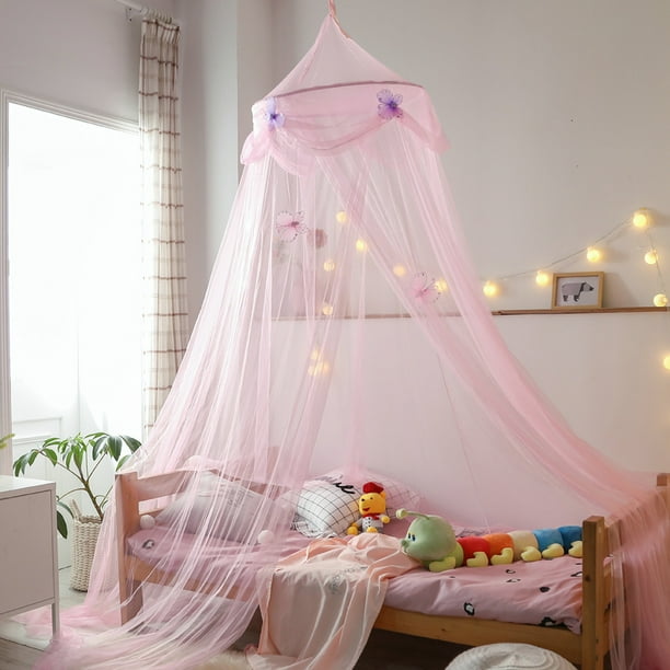 NUZYZ Star Butterfly Tulle Kids Baby Bed Dome Canopy Curtain Hanging