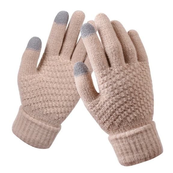 OJJCXA Womens Mens Gloves for Women Men Snowflake Printed Knitted Touch Screen Gloves Winter Thick Warm Daily Gloves