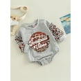 thumbnail image 3 of Bagilaanoe Newborn Baby Girl Boy Oversized Romper Sweatshirt Long Sleeve Bodysuit Rugby Leopard Print Pullover 6M 12M 18M 24M Infant Casual Tee Tops, 3 of 7
